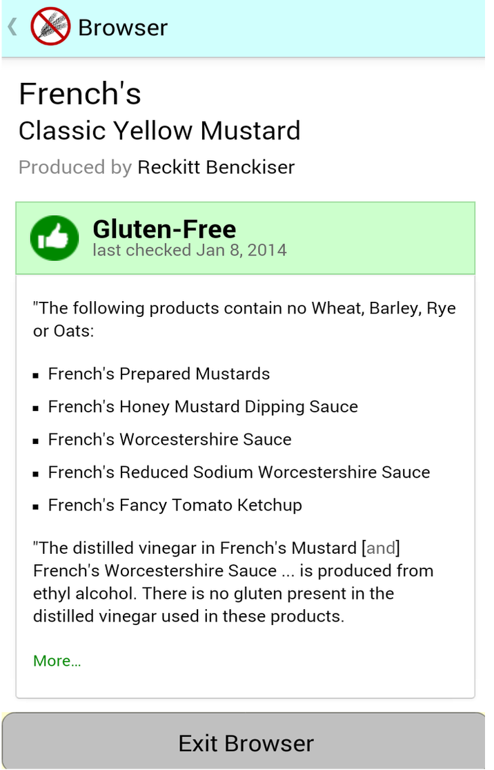 Is This Gluten-Free Product Information Page