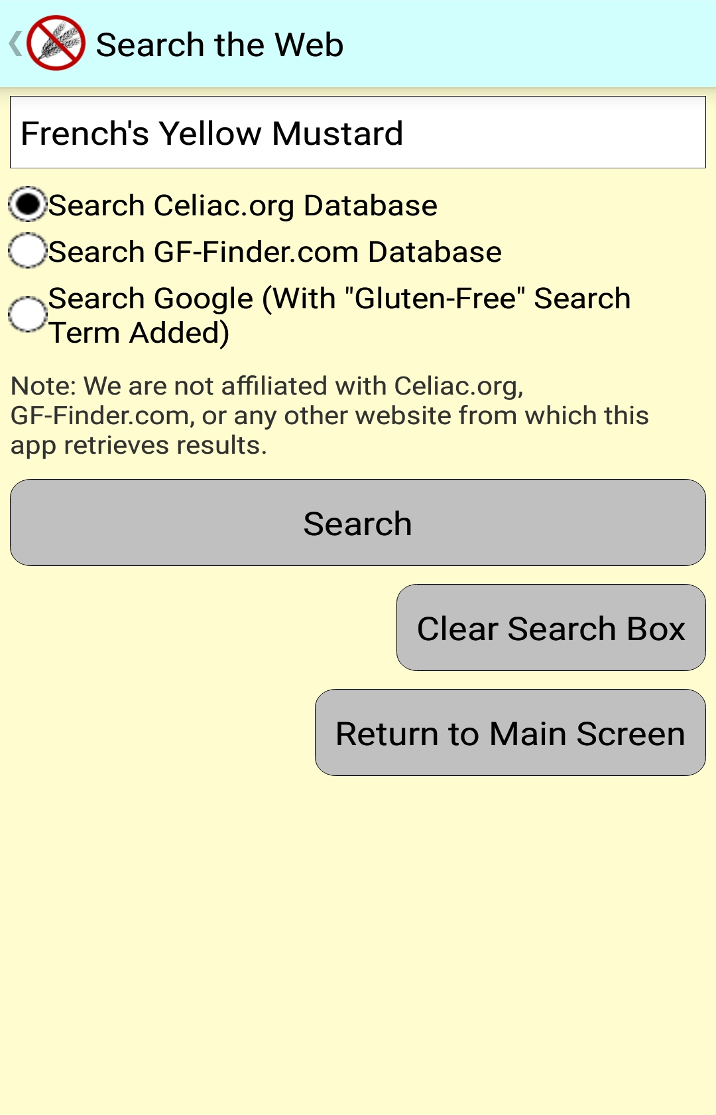 Search Screen Screen Shot